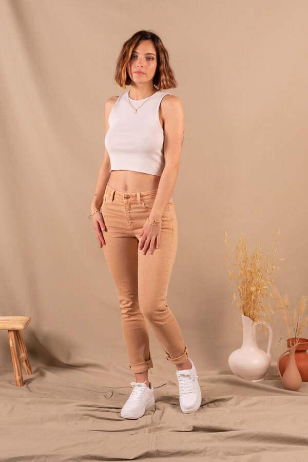 Jean Femme Slim nude en coton bio  - Lila