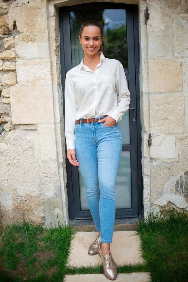 Jean Femme Skinny bleu clair en coton bio  - Valentine