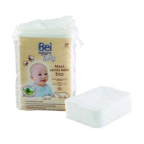 Maxi carrés bébé coton bio 60 unités