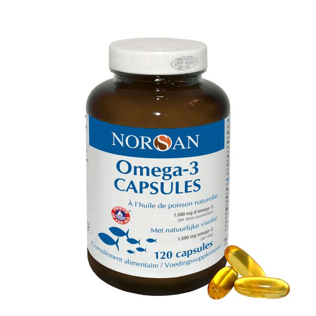 Norsan Omega 3 Capsules 1500 mg Huile de Poisson 120 capsules