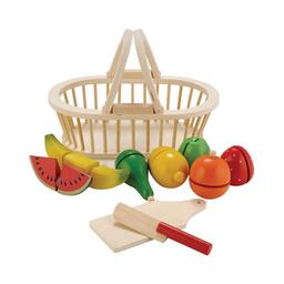 Panier de fruits avec bande (scratch), jouet bois - NEW CLASSIC