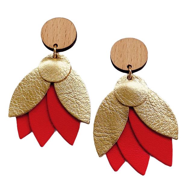 Boucles oversize MANDALA Rouge