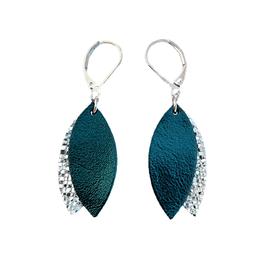 Boucle d'oreille MINI PETALE Bleu pétrole