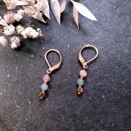 Boucles d'oreilles TALISMAN Rose et vert