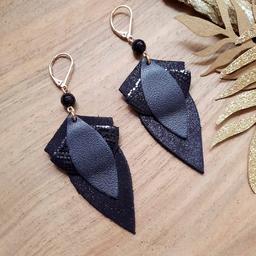 Boucles d'oreilles GRAND LOTUS Noir