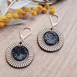 Boucles d'oreilles rondes BULLE Noir