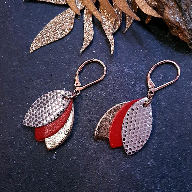 Boucles d'oreilles  CHOUCHOUS Rouge