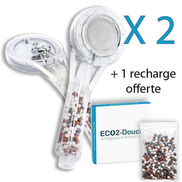 ECO2-Douche L'ORIGINAL français duo chromé avec recharge