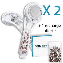 ECO2-Douche L'ORIGINAL français offre duo chromé et translucide