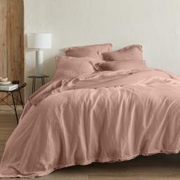 ORGANIC ROSE POUDRE HOUSSE DE COUETTE AVEC BOUTONS 240X220CM