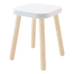 Tabouret Carré évolutif - Blanc/Bouleau