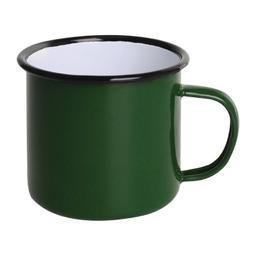 Mug en Acier Émaillé Vert et Noir 350 ml - Lot de 6 - Olympia