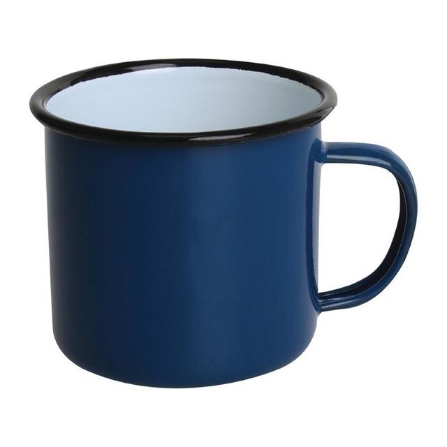 Mug en Acier Bleu et Noir 350 ml - Lot de 6 - Olympia