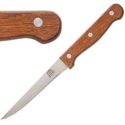 Couteau à Viande 215 mm Lame Dentée Manche en Bois - Lot de 12 -