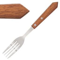 Fourchette à Viande 200 mm Manche en Bois - Lot de 12 - Olympia