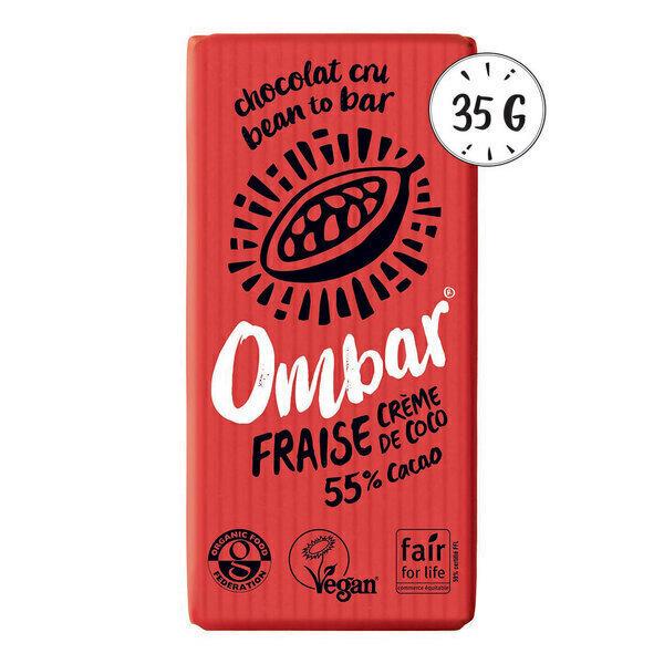 Chocolat Cru Fraise et Crème de Coco 35g Bio