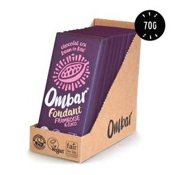 Lot de 9+1Chocolat Cru Fondant Framboise-Coco 70g Bio