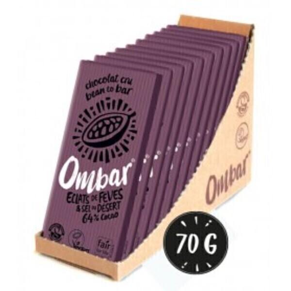 Lot de 9+1 Chocolats Crus éclats de fève de cacao 70g Bio