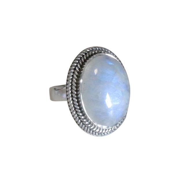 Bague Pierre de Lune Argent 925 Ronde T54