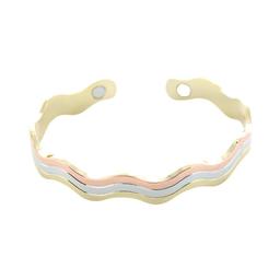 Bracelet cuivre avec Aimants Jonc Forme vagues 3 métaux