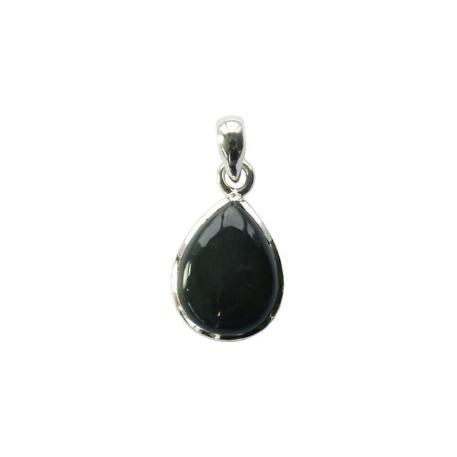 Pendentif Obsidienne Noire Argent 925 Forme goutte Petit modèle