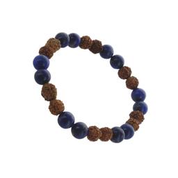 Bracelet Lapis Lazuli et Rudraksha Perles rondes 8 mm