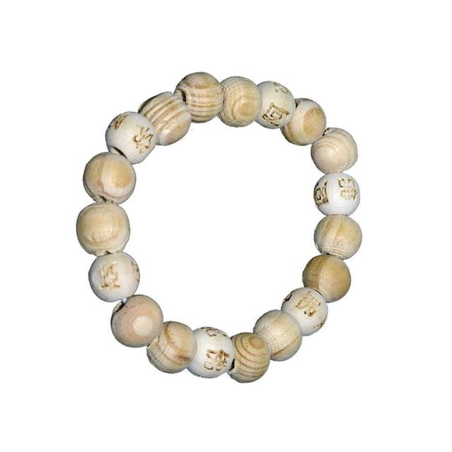 Bracelet Lucky Karma Bois clair Perles rondes 10 mm