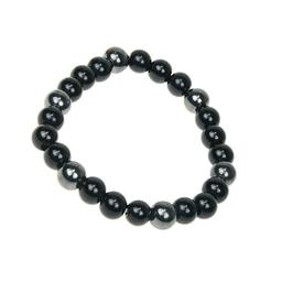 Bracelet Onyx et Hématite Perles rondes 8 mm