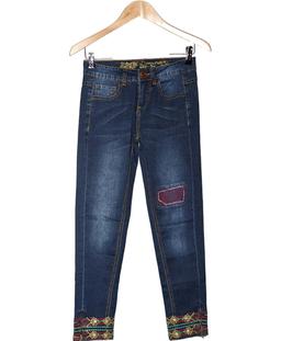 jean slim femme DESIGUAL 34 - T0 - XS Bleu