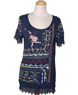 top manches courtes DESIGUAL 36 - T1 - S Bleu