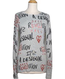 pull femme DESIGUAL 34 - T0 - XS Gris