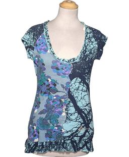 top manches courtes DESIGUAL 38 - T2 - M Bleu