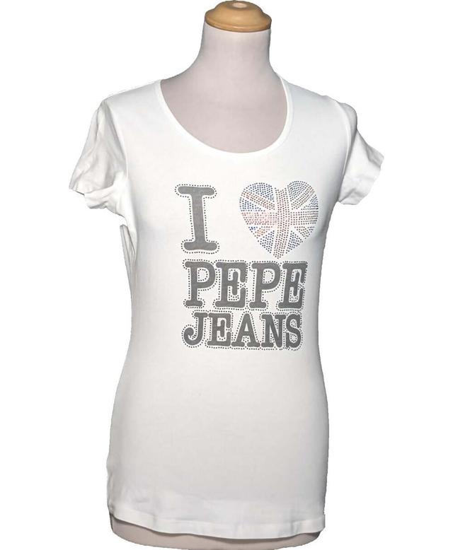 top manches courtes PEPE JEANS 36 - T1 - S Blanc