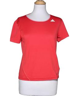 top manches courtes ADIDAS 40 - T3 - L Rouge