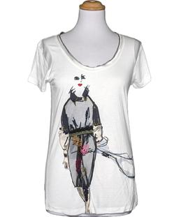 top manches courtes DESIGUAL 38 - T2 - M Blanc