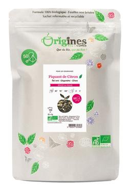 Thé Vert Bio Piquant de Citron - Ceylan - Infusettes x50