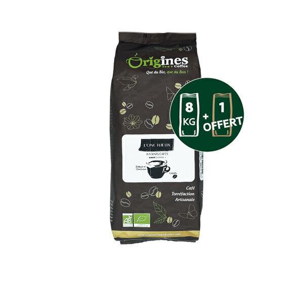 Pack 9 kg + 1 offert - Café Bio Grain Onctueux - Pur Arabica