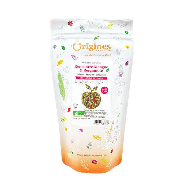 Thé Vert Bio Rencontre Mangue & Bergamote - Chine - Sachet 100g