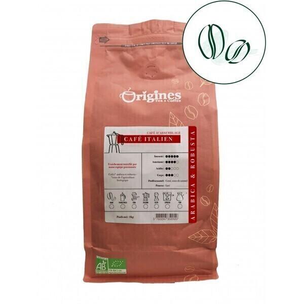 Café Bio Italien - Blend Arabica et Robusta - Grain 1kg