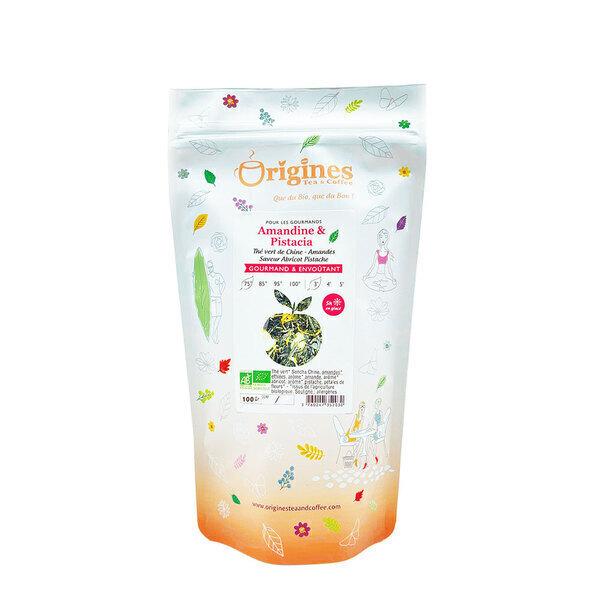 Thé Vert Bio Amandine et Pistacia - Chine - Sachet 100g