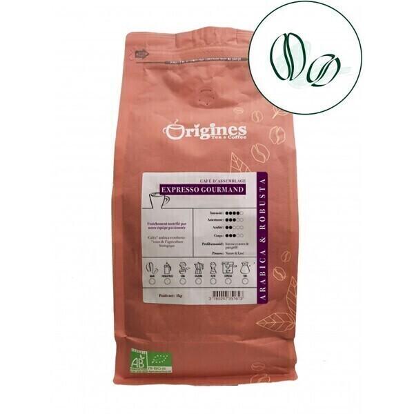 Café Bio Expresso Gourmand - Arabica et Robusta - Grain 1kg