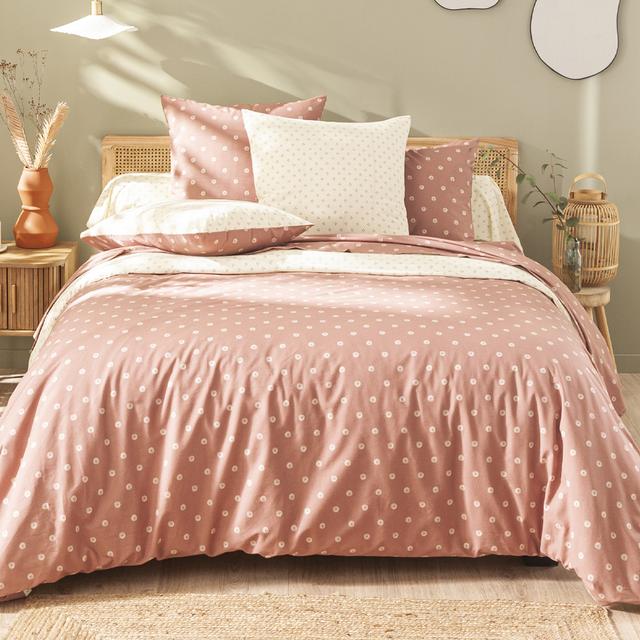 Housse de couette imprimée en bambou rose 140x200