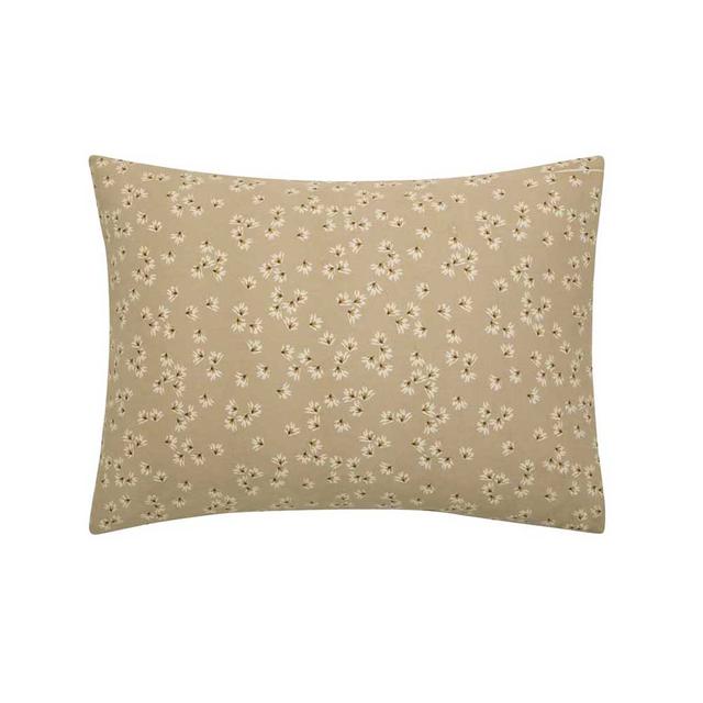 Taie d'oreiller imprimée en coton beige sable 50x70