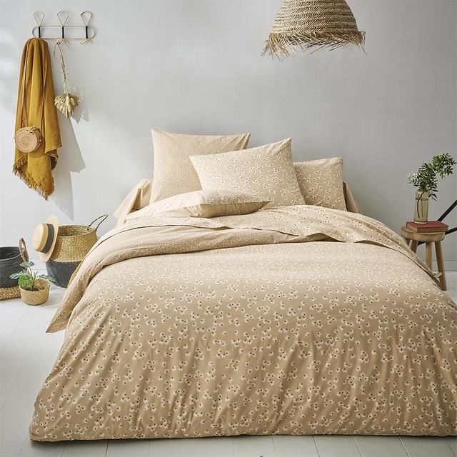 Housse de couette en lyocell beige sable 240x220