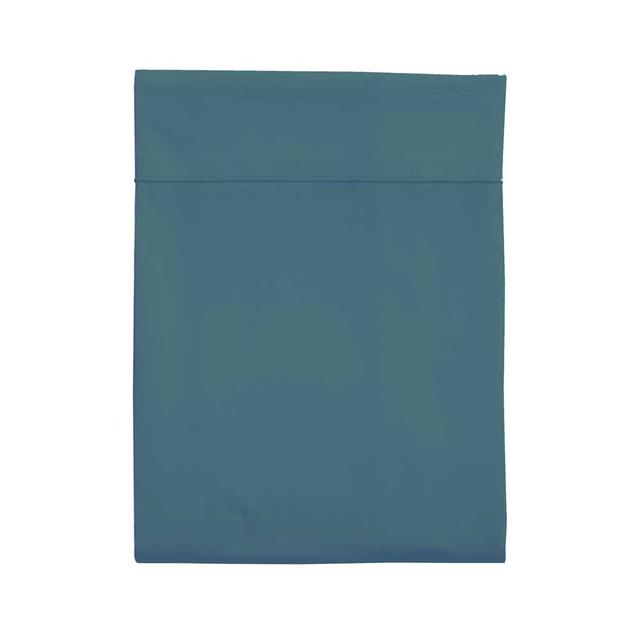 Drap plat en coton bleu cascade 240x300