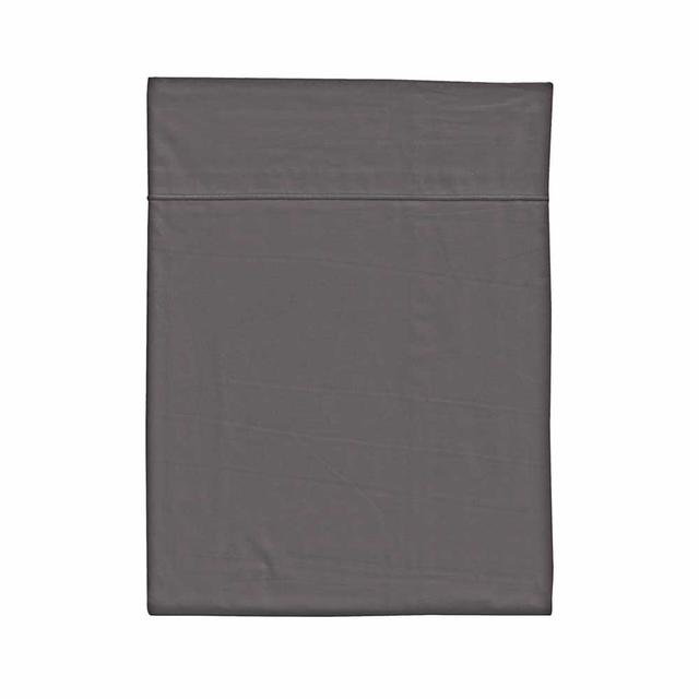 Drap plat en coton gris zinc 240x300