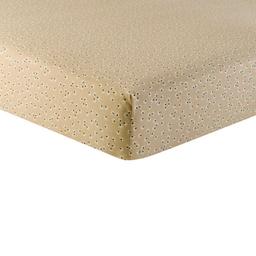 Drap housse imprimé en coton beige sable 140x191