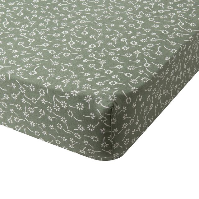 Drap housse imprimé en lyocell vert 160x200