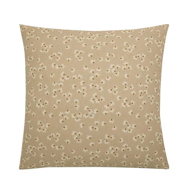 Taie d'oreiller imprimée en coton beige sable 63x63