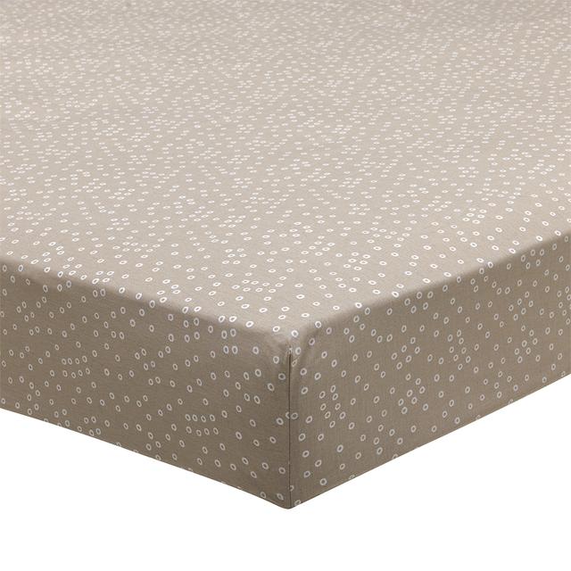 Drap housse imprimé en bambou marron 140x190